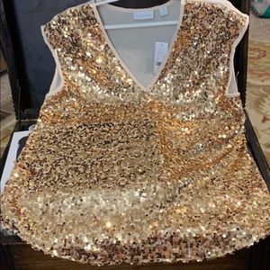NWT gold sequined blouse